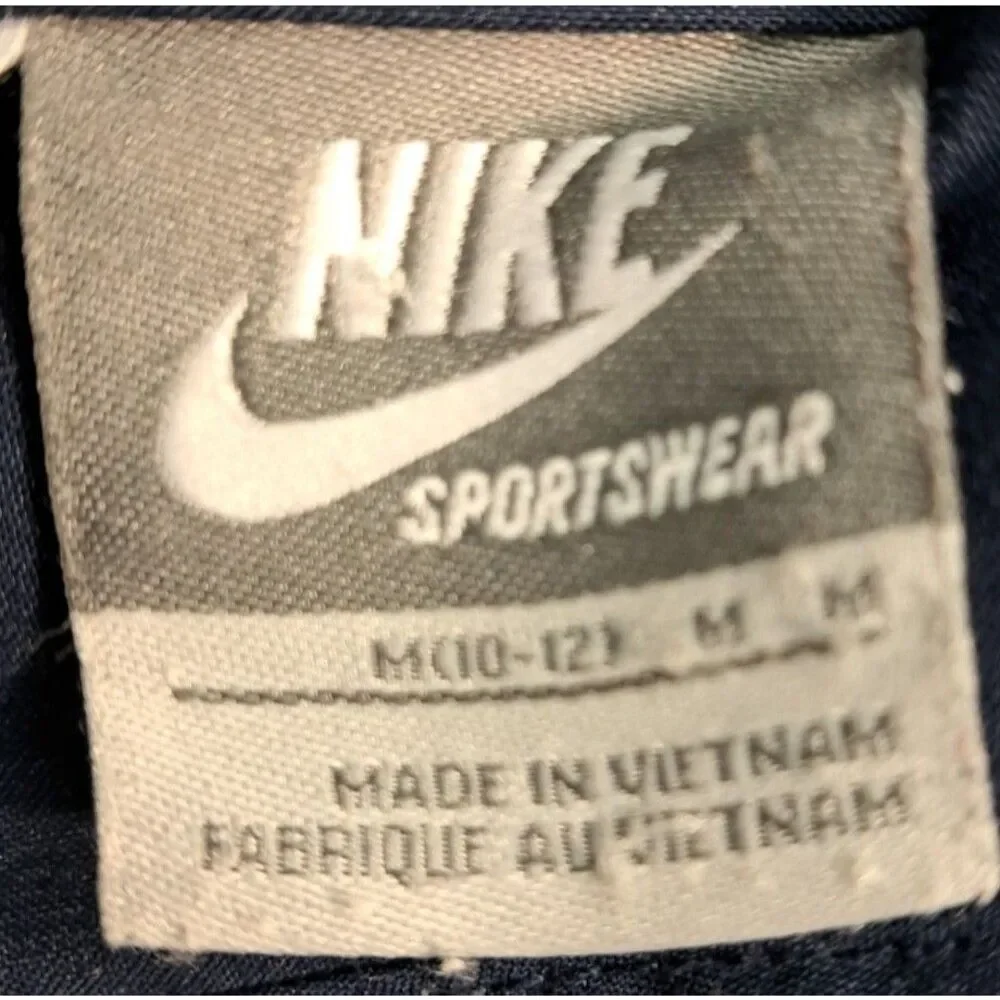 VTG Nike Puffer Jacket Boys Medium 10-12 Youth Fleece Reversible 90s Y2K Illini